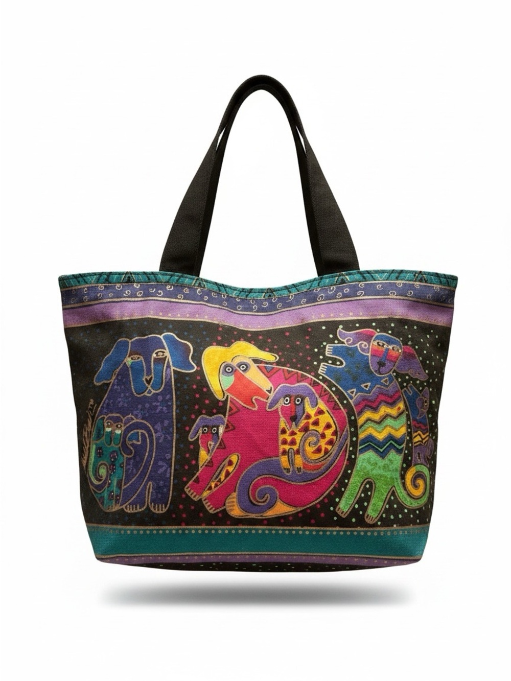 Laurel Burch Dogs and Doggies Shoulder Tote
